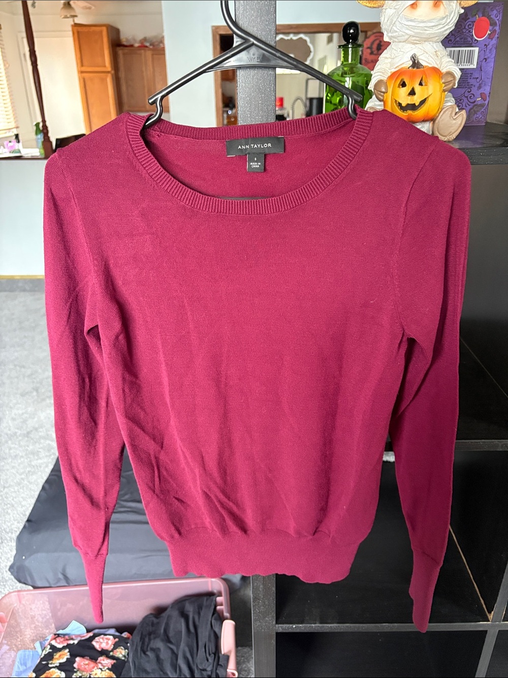 Ann Taylor Scoopneck Sweater in Berry